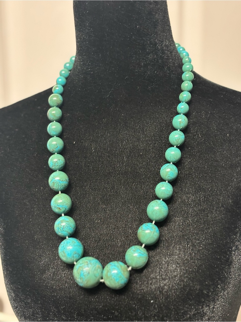 Turquoise Bead Statement Necklace - Unbranded